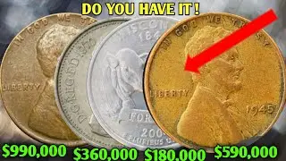 Top 4 Coins Worth Money! 1945 Wheat Penny, 2004-D Wisconsin Quarter, 1970 10p & 1960-D Penny