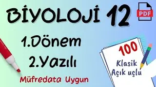 Biyoloji 12.Sınıf 1.Dönem 2.Yazılı Örnek sorular MEB Senaryo Ortak yazılı 12 biyoloji yazılı