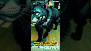 Black cat Milo with Marvel Comics filter! #cat #marvel #marvelcomics #blackcat #catshorts #catvideo