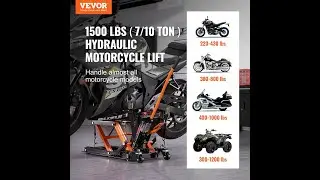 VEVOR Hydraulic Motorcycle Lift Jack, 1500 LBS Capacity ATV Scissor Lift Jack, Portable Motorcycle