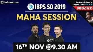 IBPS SO 2019 Maha Session | IBPS Specialist Officer Prelims Math, Reasoning & English Preparation