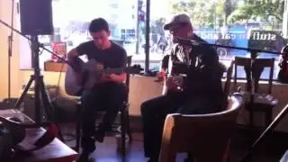Words On Strings at Actual Cafe excerpt, Hale Fulton (L) & Jono Schneider (R)