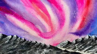 Relaxing Watercolor Animation with Gentle Music | Sky That Remembers Us &mdash; Borealis Series
