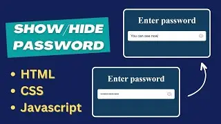 Show and Hide Password Toggle |  HTML CSS Javascript | Password visibility
