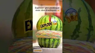 explosing a watermelon with rubber bands 😱#pourtoi #shorts #viralvideo #watermelon #explode