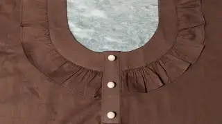 2025 neck design with fabric frill Patti and button cutting and stitching || latest neck design