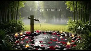 Zen Morning Reflection Bamboo Fountain and Candle Glow for Healing Meditation Sleep Calm Serenity