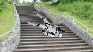 Storm trooper fall down the stairs 😂😂😂￼