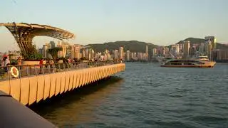 4K | Victoria Harbour Promenade - Tsim Sha Tsui, Hong Kong