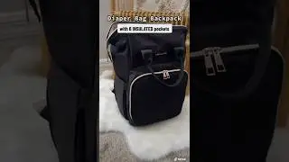 6 INSULATED pockets stylish diaper bag backpack 🖤