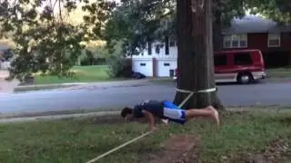 Homemade Ninja Warrior Course - Slackline