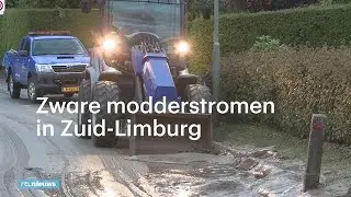 Zware modderstromen in Zuid-Limburg door wolkbreuk - RTL NIEUWS