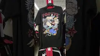 POPEYE BLACK GRAPHIC T-SHIRT $6.59 CLEARANCE SALES - VINTAGE CARTOON CHARACTER FUN FASHION