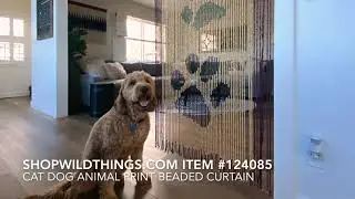 Dog and Cat Lovers Wooden Beaded Curtain Door Beads ShopWildThings