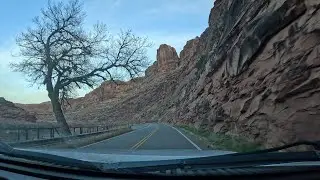 Driving Moab to Red Cliffs Lodge and Back, Sunset and Mid Morning in late March