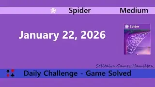 Microsoft Solitaire Collection | Spider Medium - January 22, 2026 | Daily Challenges