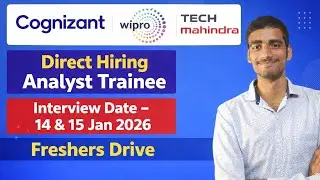 Cognizant & Wipro Direct Hiring 2026 | Analyst Trainee Freshers Drive | Interview Dates