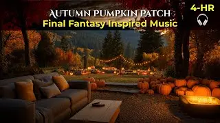 🎃 8-Hour 4K Autumn Pumpkin Patch Ambience - Final Fantasy Piano Glow