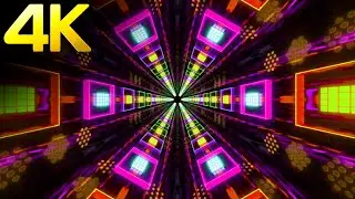 4k Abstract OLED  Square Bricks Neon Lights Metallic Color Big - TV Visuvals background Video loop