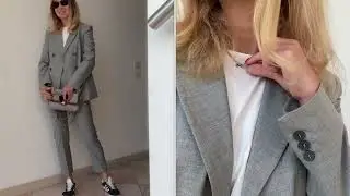 Workwear essentials outfit ideas / grey suit