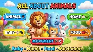 Zoo Animals Introduction | Kids Learning Poem | Nursery | Animals Home | Animals Baby