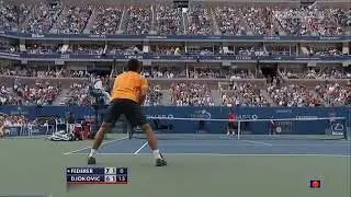 Federer neutralising perfect returns with half-volleys