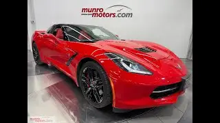 2014 Corvette 3LT Coupe Z51 6.2L V8 Auto NAV HUD MBRP Exhaust in Torch Red on Adrenaline Red 51K kms