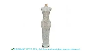 Sexy Full Drill Elastic Slim Fit Sleeveless Long Dress - Hip Wrap, For Host Stage Catwalk & Engageme