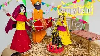 lohri Paper Craft Idea/ DIY Baisakhi Craft/ Lohri Special Project/ Seasonal FestivalCraft
