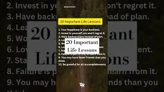 20 Important Life Lessons #quotes #lesson #motivation