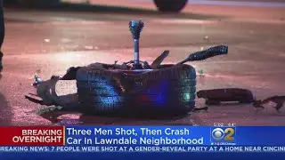 Three Shot, Then Crash Car In Lawndale Neighborhood