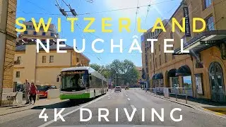 Exploring Neuchâtel: Sunny Autumn Drive through the Old Town in 4K | Driving POV