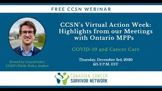 CCSN's Virtual Action Week: Highlights from our Meetings with Ontario MPPs