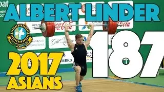 Albert Linder (69, 21 y/o) - 187kg Clean and Jerk @ 2017 Asians