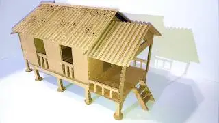 How to make Traditional Malay House from Cardboard | Miniature house