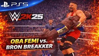 😈Oba Femi vs Bron Breakker😱RAW Championship Clash | Insane@WWE  Action!#wwe #shorts #viral WWE2K25