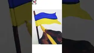 Ukraine flag drawing easy || easy Ukraine flag drawing #shorts #flag