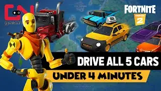 Fortnite Drive All 5 CARS from Retail Row to Pleasant Park under 4 minutes - Week 8 Challenge