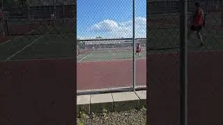 Im in red . Only 3 months in?!#TennisJourney #TennisProgress #LeftyPlayer #AmbidextrousAthlete