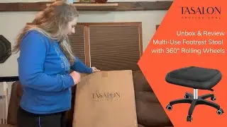 TASALON Multi-Use Footrest Stool Adjustable Height with 360&deg; Rolling Lockable Wheels