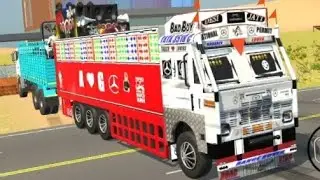 DJ PICKUP AND TRACTOR LOADING ON TATA TRUCK🏗️😱 | TRANSPORTING GAME PLAY 🎮🚛 #dj #pickup #tractor 