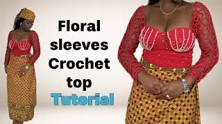 How to crochet a lace or floral sleeve top/ padded/ lace top/ floral pattern crochet/ breast pad top