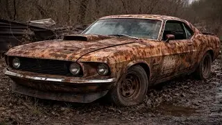 USA Muscle Car ASMR 🇺🇸 Restoring a Rusted 1969 Mustang Boss 429 #AmericanMuscle #USACars #ASMR