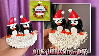 Christmas DIY || cute penguins || mouldit clay art || Christmas gift || kids art