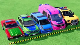 TRANSPORTING POLICE CARS, FIRE DEPARTMENT, AMBULANCE VEHICLES WITH TRAIN #79 ! Farming Simulator 22