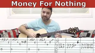 Fingerstyle Tutorial: Money For Nothing (FULL Arrangement) -- Guitar Lesson w/ TAB