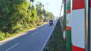 A Beautiful Road with Natural View Enjoying by Kurigram Express Train Journey | Roads to Kurigram