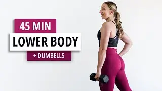 45 Minute LOWER BODY DUMBBELL WORKOUT At Home [CARDIO X POWER 2 - Day 2]