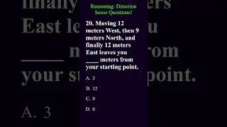Direction Sense Quiz: #part7 #reasoning #directionreasoning