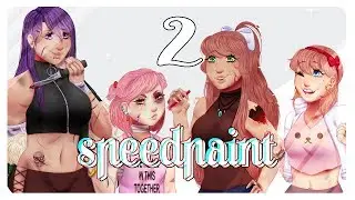 ❤Doki doki Gang AU! 2❤「DDLC Speedpaint」(extra long)